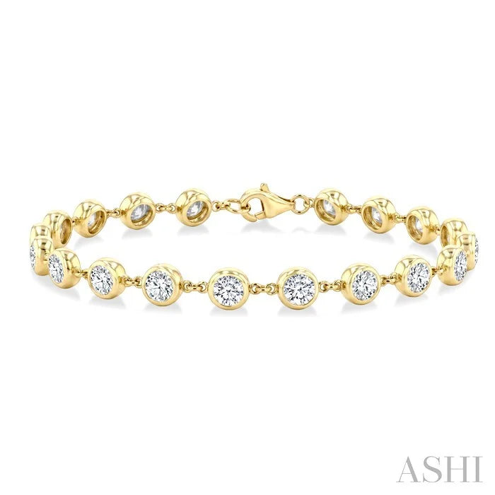 Bezel Set Diamond Station Bracelet