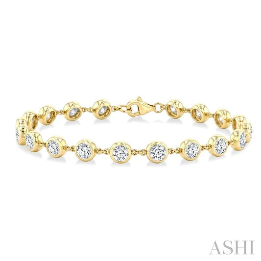 Bezel Set Diamond Station Bracelet