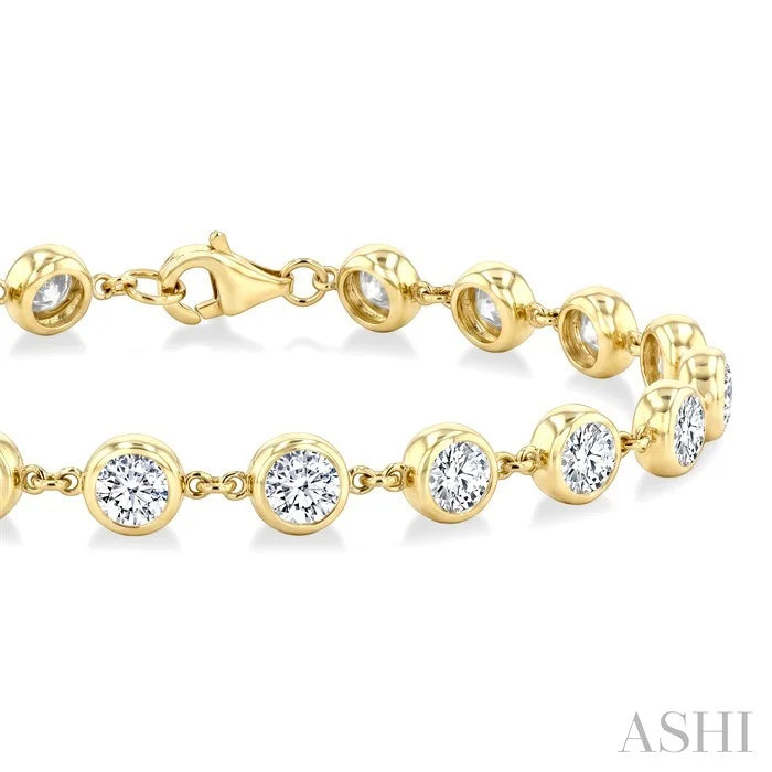 Bezel Set Diamond Station Bracelet