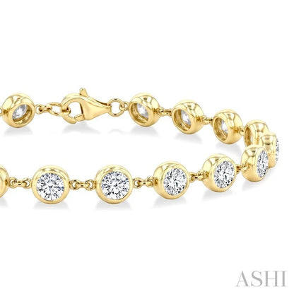 Bezel Set Diamond Station Bracelet