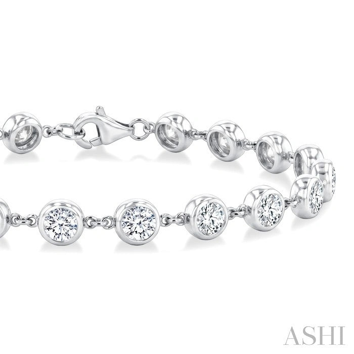 Bezel Set Diamond Station Bracelet