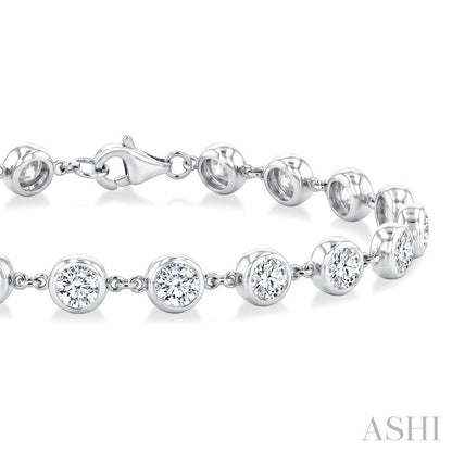 Bezel Set Diamond Station Bracelet