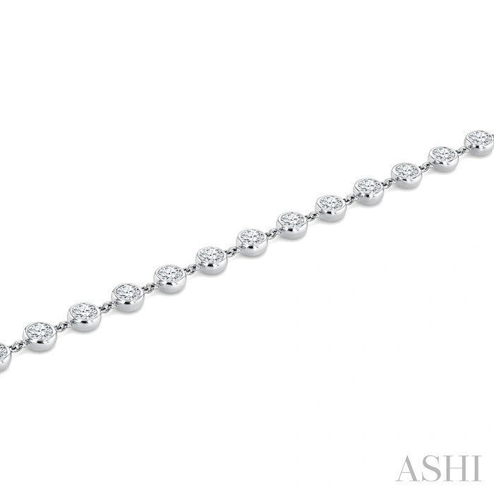 Bezel Set Diamond Station Bracelet