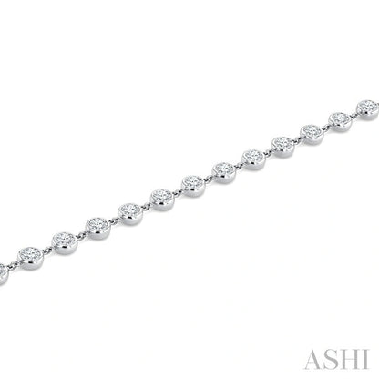 Bezel Set Diamond Station Bracelet