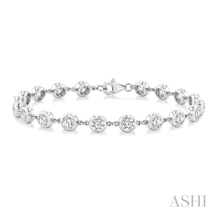 Bezel Set Diamond Station Bracelet