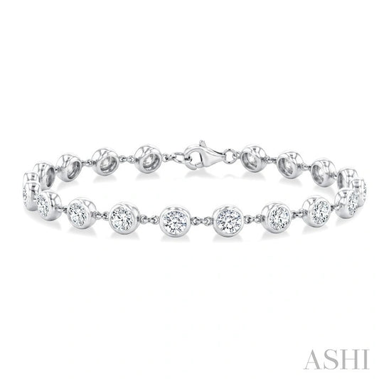Bezel Set Diamond Station Bracelet