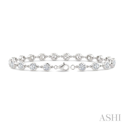 Bezel Set Diamond Station Bracelet