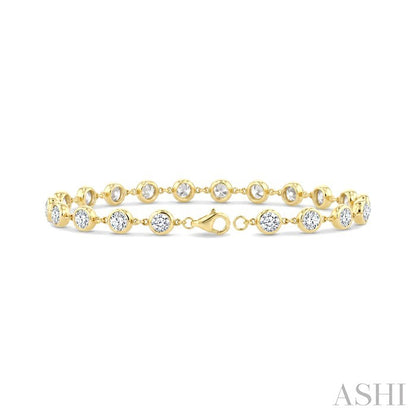 Bezel Set Diamond Station Bracelet