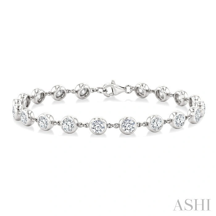 Bezel Set Diamond Station Bracelet