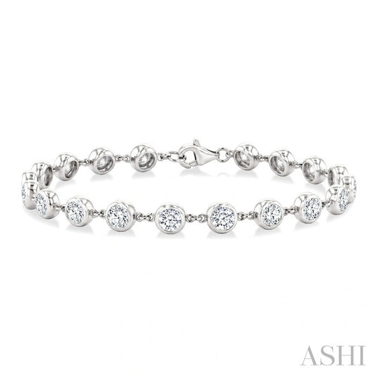 Bezel Set Diamond Station Bracelet