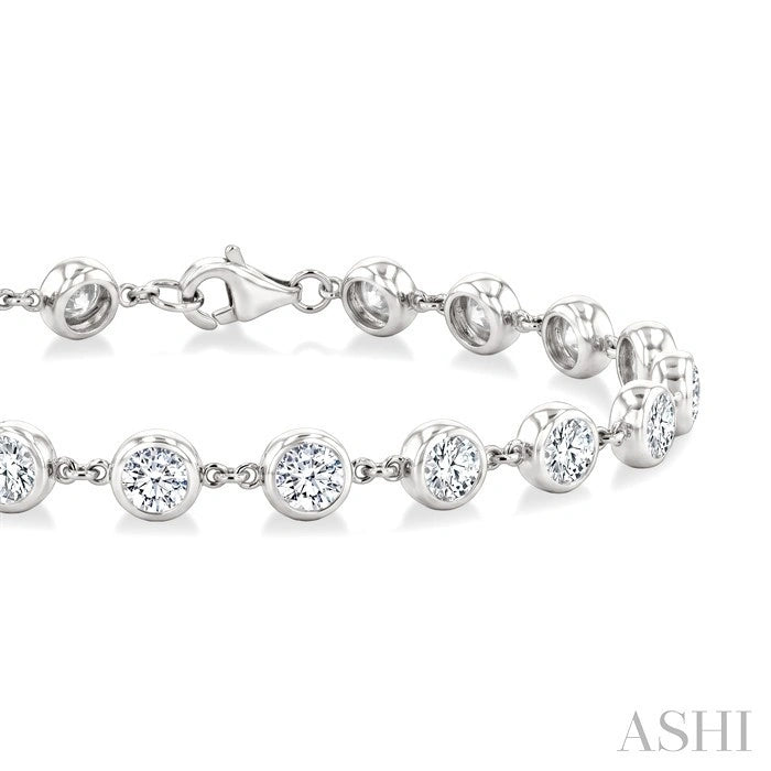 Bezel Set Diamond Station Bracelet