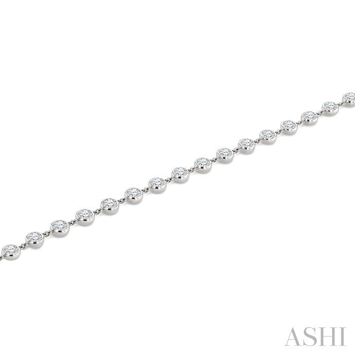 Bezel Set Diamond Station Bracelet