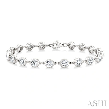 Bezel Set Diamond Station Bracelet