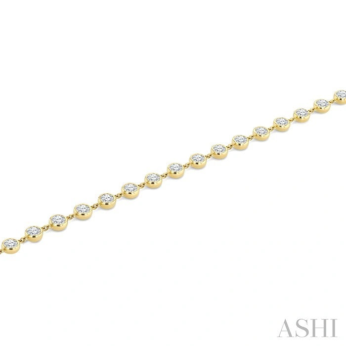 Bezel Set Diamond Station Bracelet