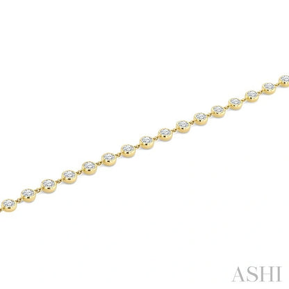 Bezel Set Diamond Station Bracelet
