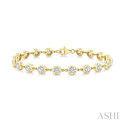 Bezel Set Diamond Station Bracelet