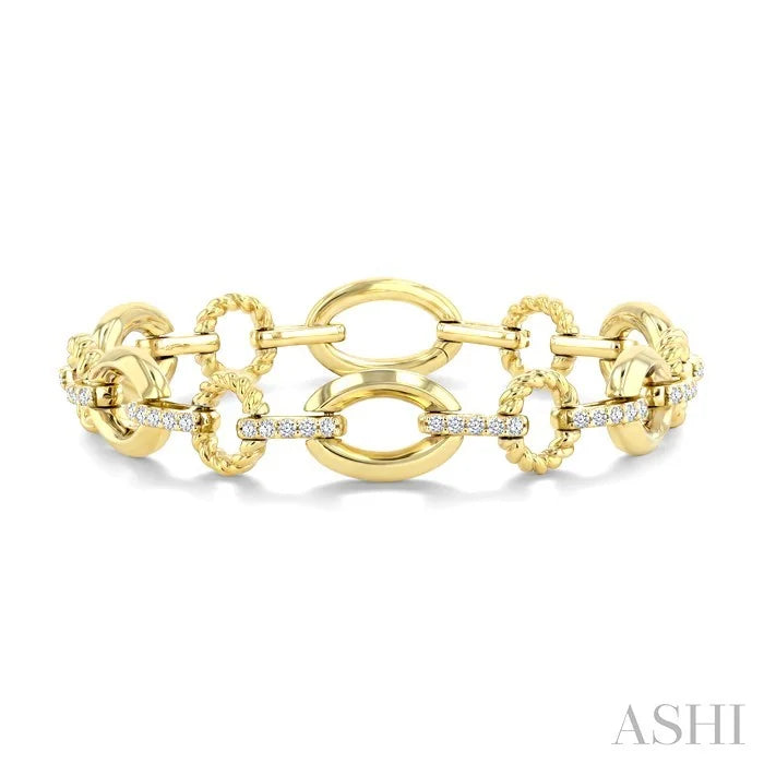 Aeris Gold Oval Link Diamond Fashion Bracelet