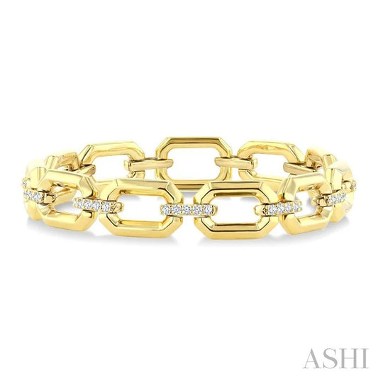 Aeris Gold Rectangular Shape Link Diamond Fashion Bracelet