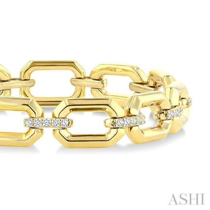Aeris Gold Rectangular Shape Link Diamond Fashion Bracelet