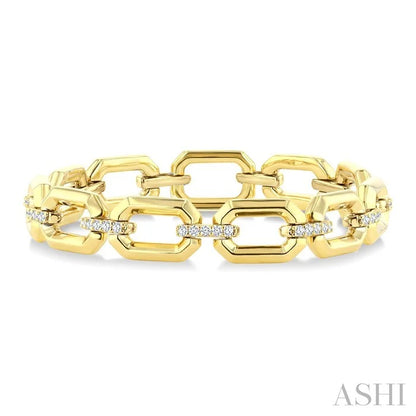 Aeris Gold Rectangular Shape Link Diamond Fashion Bracelet