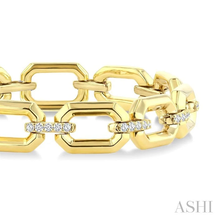 Aeris Gold Rectangular Shape Link Diamond Fashion Bracelet
