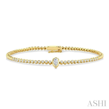 Luna Bezel Pear Shape Diamond Fashion Bracelet