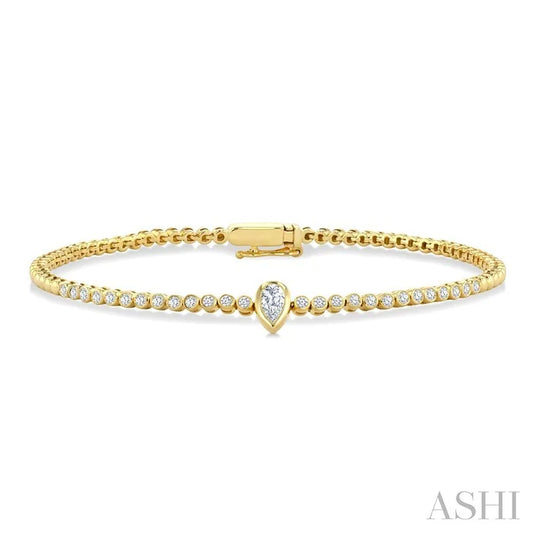 Luna Bezel Pear Shape Diamond Fashion Bracelet