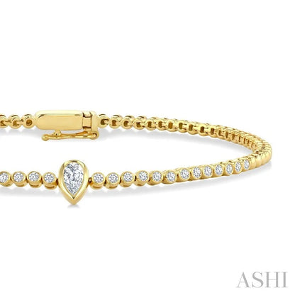 Luna Bezel Pear Shape Diamond Fashion Bracelet