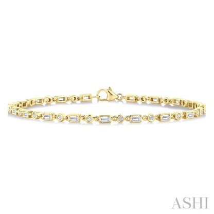 Baguette Bezel Diamond Fashion Bracelet