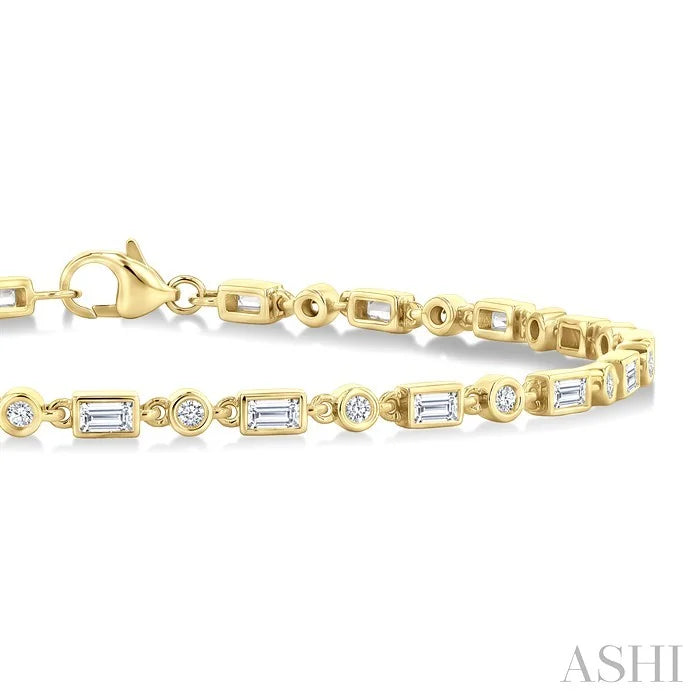 Baguette Bezel Diamond Fashion Bracelet