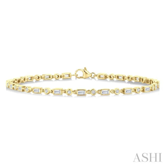 Baguette Bezel Diamond Fashion Bracelet