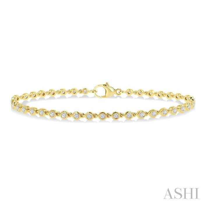 Bezel Set Diamond Tennis Bracelet