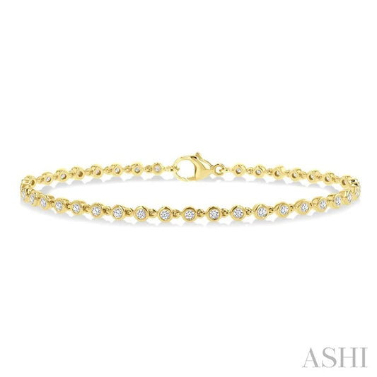 Bezel Set Diamond Tennis Bracelet