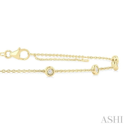 Bezel Set Diamond Station Chain Anklet