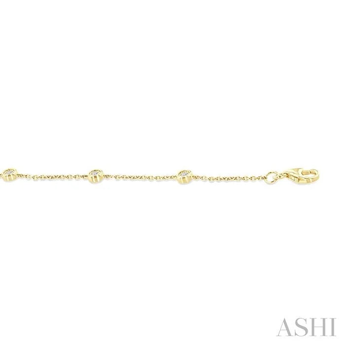 Bezel Set Diamond Station Chain Anklet