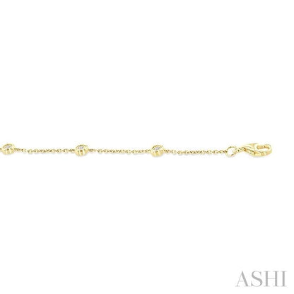 Bezel Set Diamond Station Chain Anklet