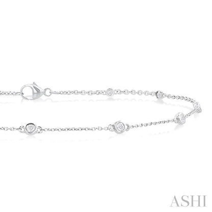 Bezel Set Diamond Station Chain Anklet