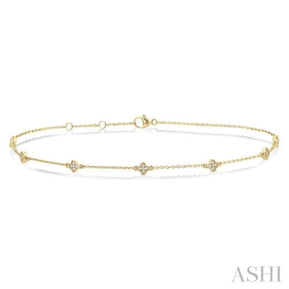 Clover Diamond Station Chain Bracelet