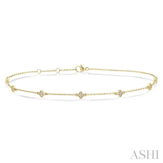 Clover Diamond Station Chain Bracelet