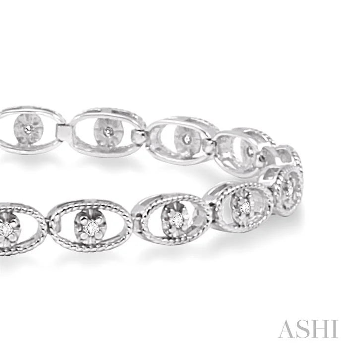Oval Shape Diamond Link Bracelet
