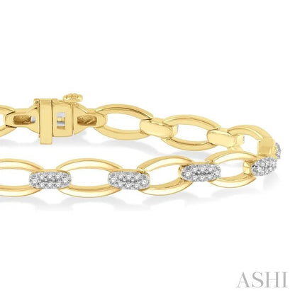 Oval Shape Link Diamond Fashion Bracelet