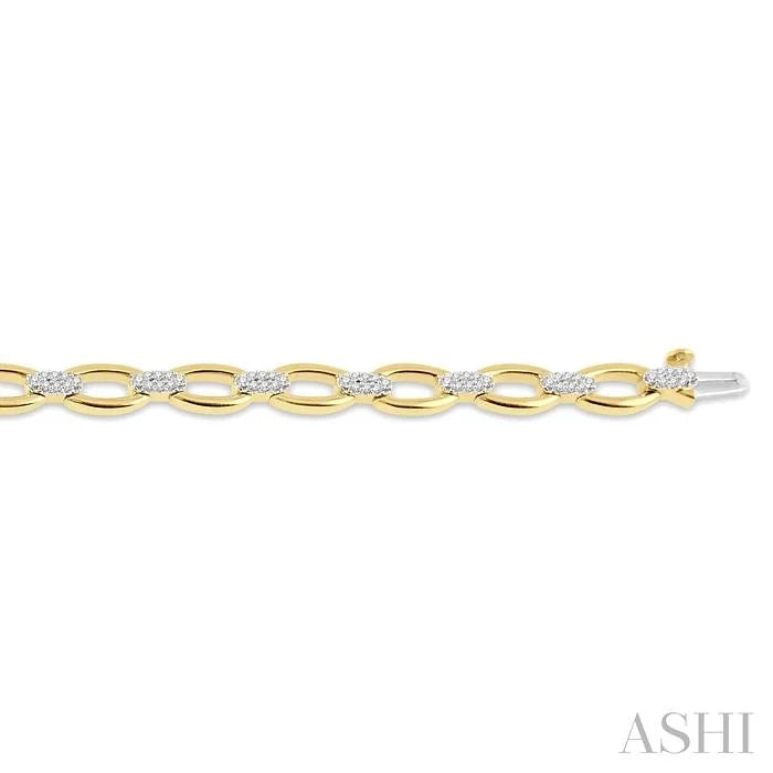 Oval Shape Link Diamond Fashion Bracelet