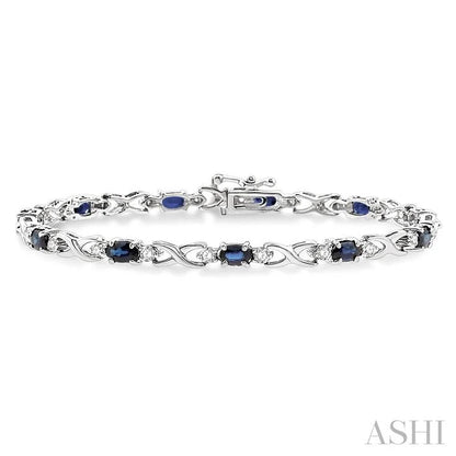 Oval Shape Gemstone & Diamond Bracelet