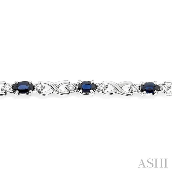Oval Shape Gemstone & Diamond Bracelet