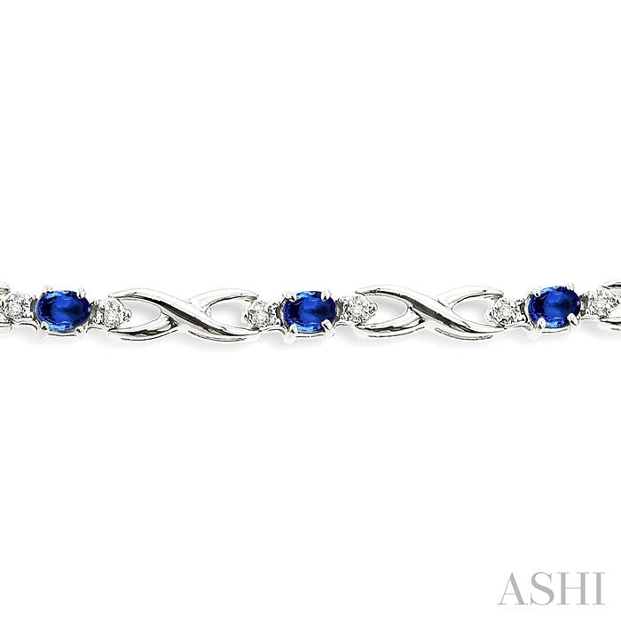 Oval Shape Gemstone & Diamond Bracelet