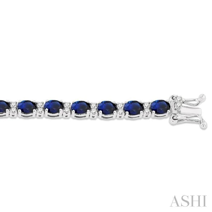 Oval Shape Gemstone & Diamond Bracelet