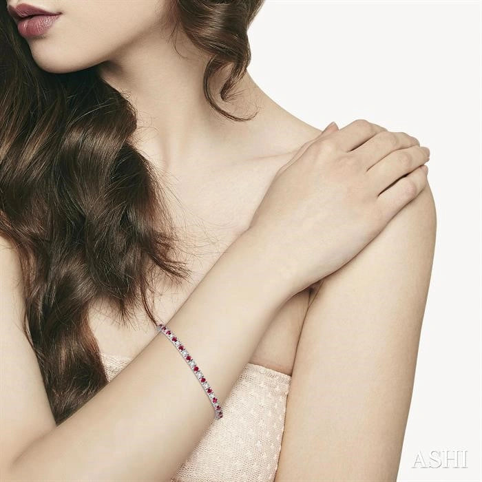 Alternate Gemstone & Diamond Tennis Bracelet