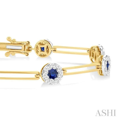 Round Shape Paperclip Lovebright Gemstone & Diamond Bracelet