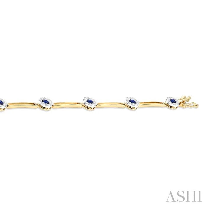 Round Shape Paperclip Lovebright Gemstone & Diamond Bracelet