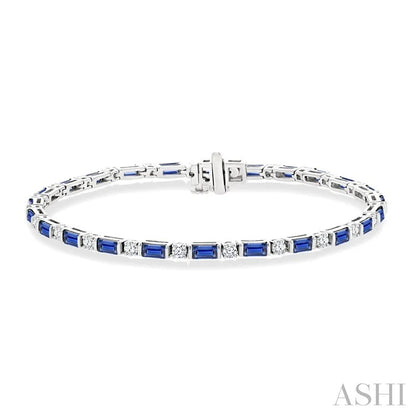 Emerald Shape Art Deco Gemstone & Diamond Bracelet